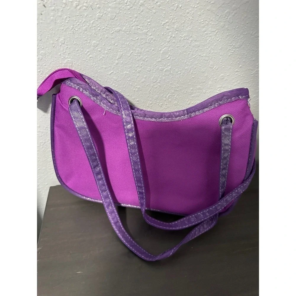 Kids Disney Princess Ariel Belle Rapunzel Shoulder Bag Purple Glitter Strap